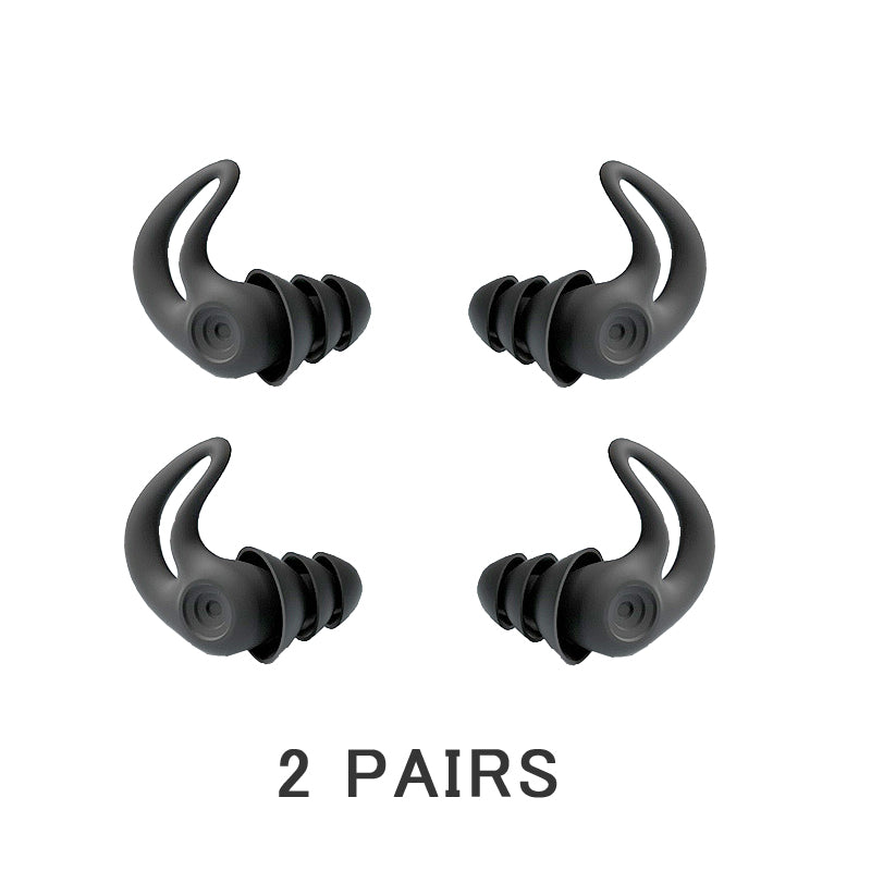 Dos pares de tapones de silicona blanda en negro