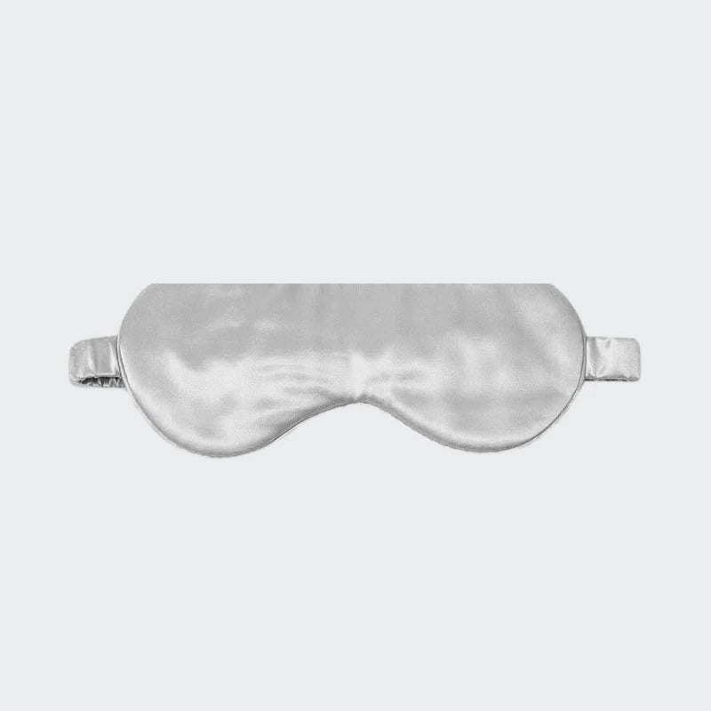 Antifaz de seda 22 momme en gris plata