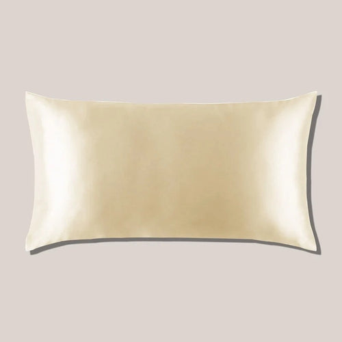 Funda de almohada de seda 22 momme en champán